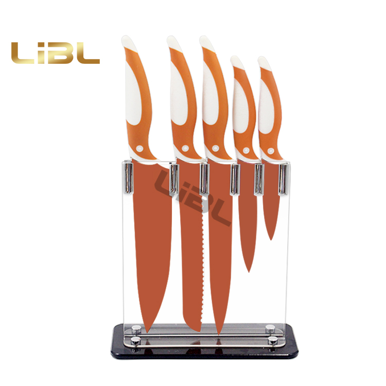 Knife set with non-stick coating