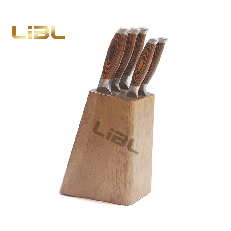 6pcs Pakka wood handle knife set