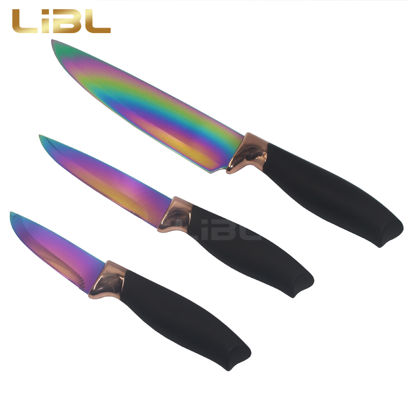 Knife with titanium plating