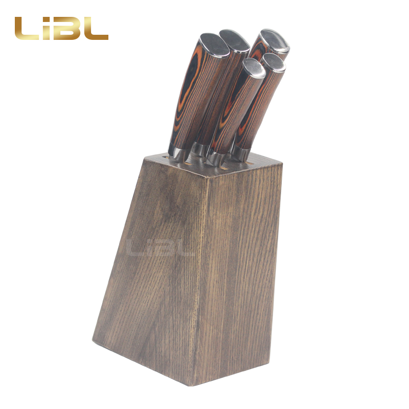 Forged knife set with pakka wood handle 