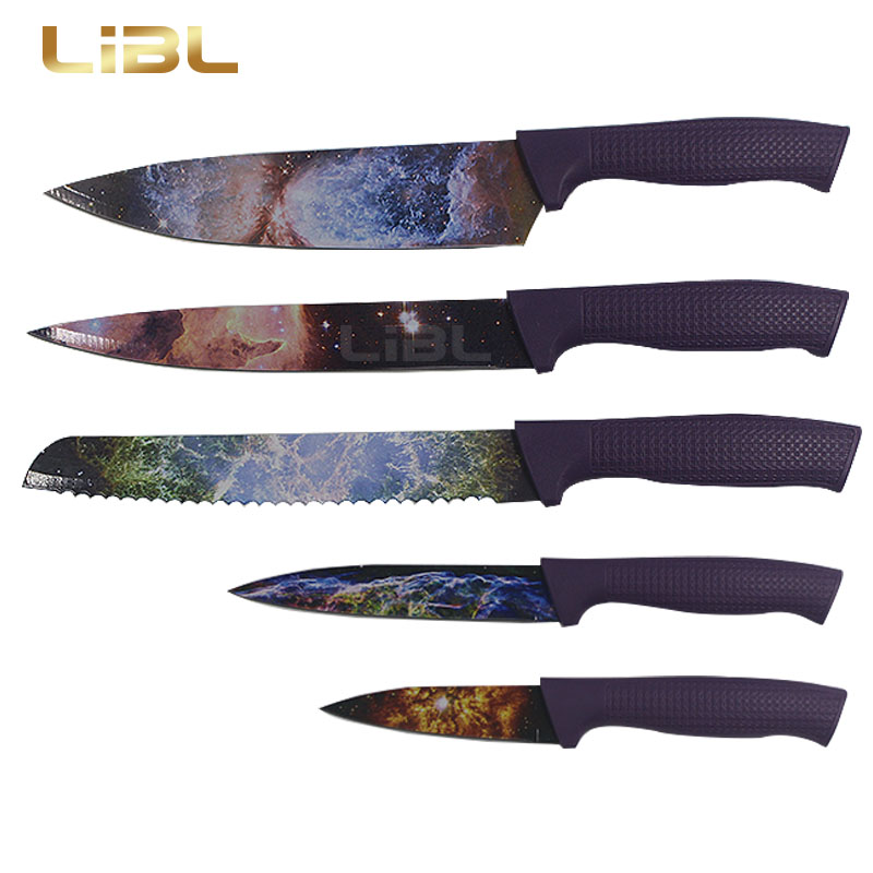 Knife set with fantastic star transfer printing 