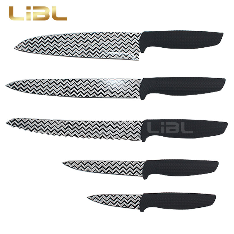 Knife set with transfer printing