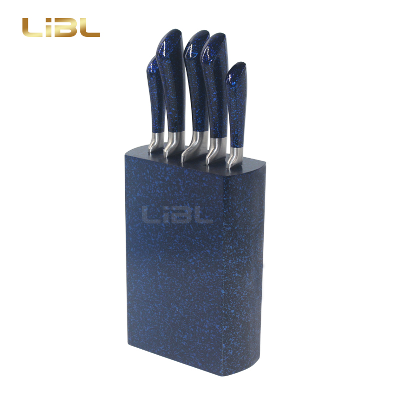 Hollow handle knife set with shiny coating