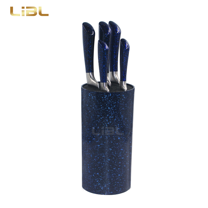 Hollow handle knife set with shiny coating