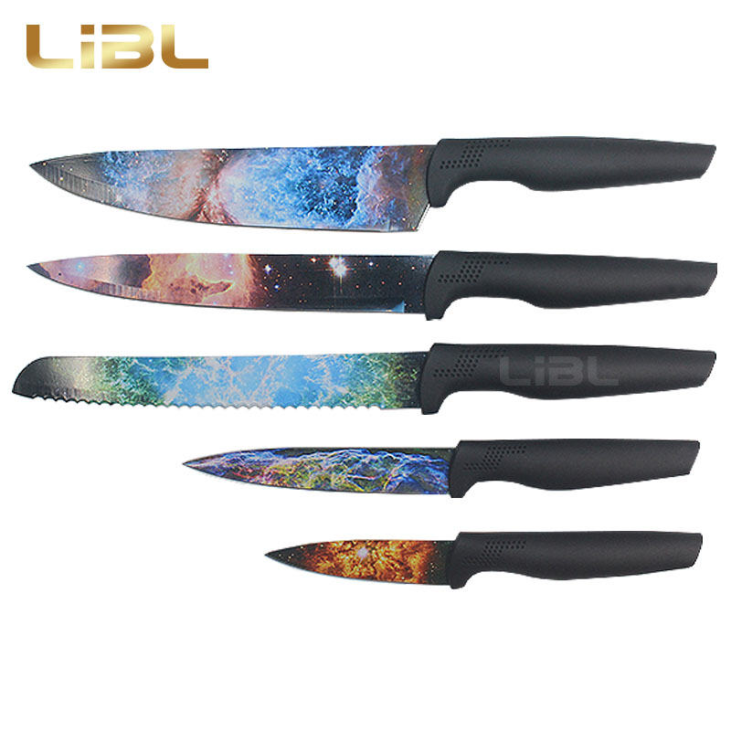 Knife set with fantastic star transfer printing 
