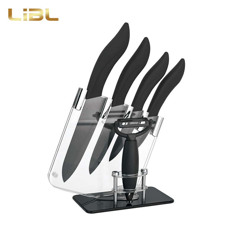 Ceramic knife set with black blades