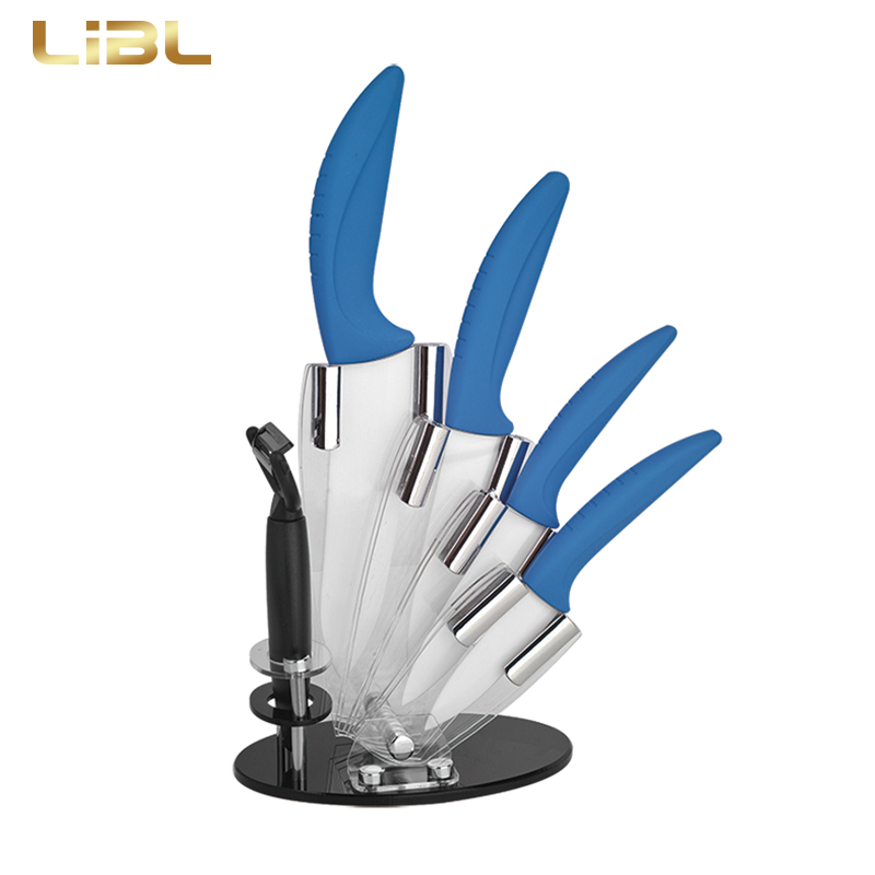 Ceramic knife set with holder