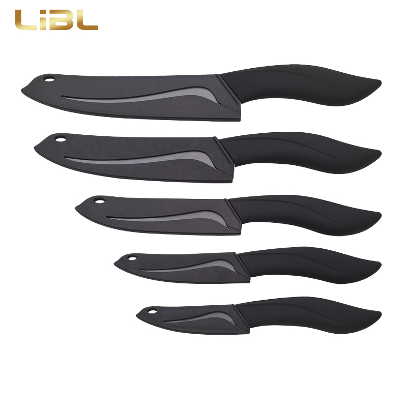 Black blade ceramic knife with sheath