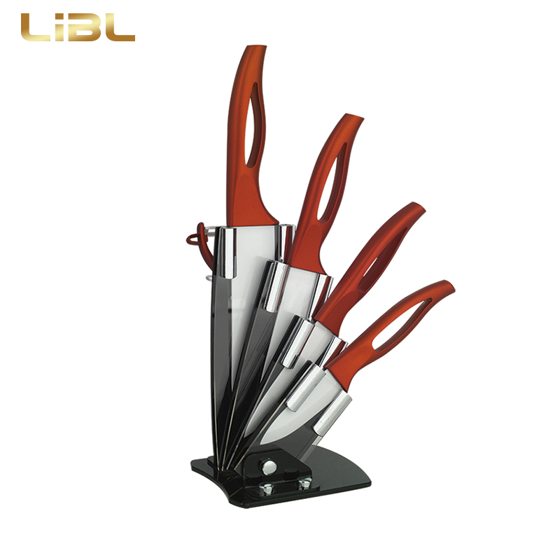 Ceramic knife set with holder
