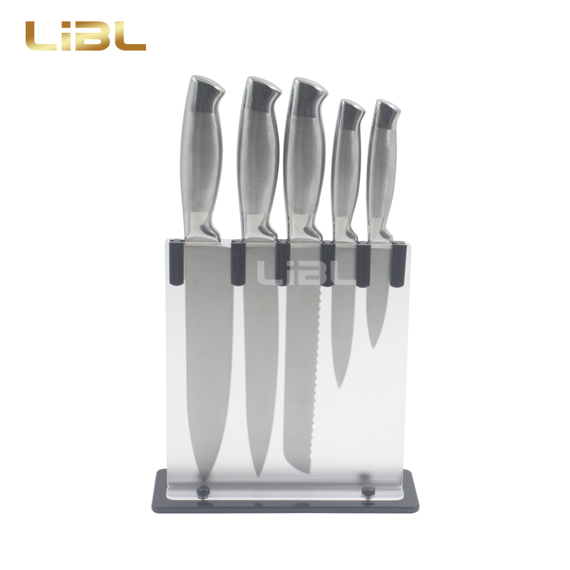 Hollow handle knife set with matt handle