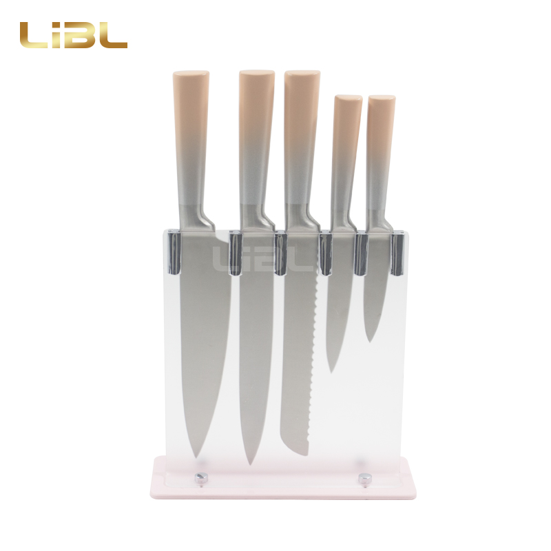 Hollow handle knife set with coating handle