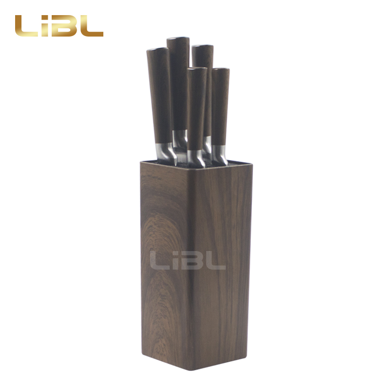 Hollow handle knife set with wood printing handle