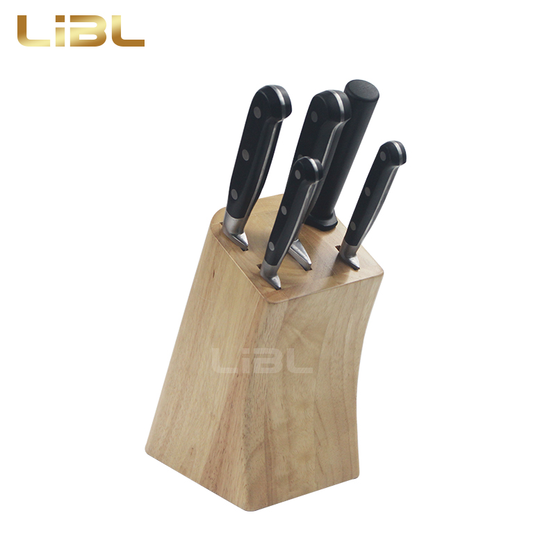 Forged knife set with block