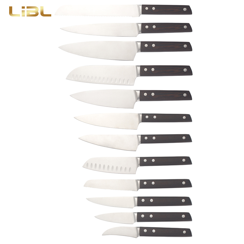 Single bolster forged knives with Wenge handle