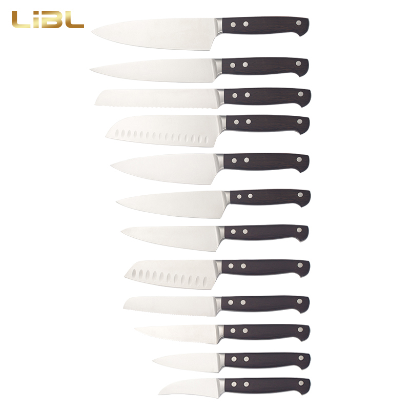 Single bolster forged knives with Wenge handle