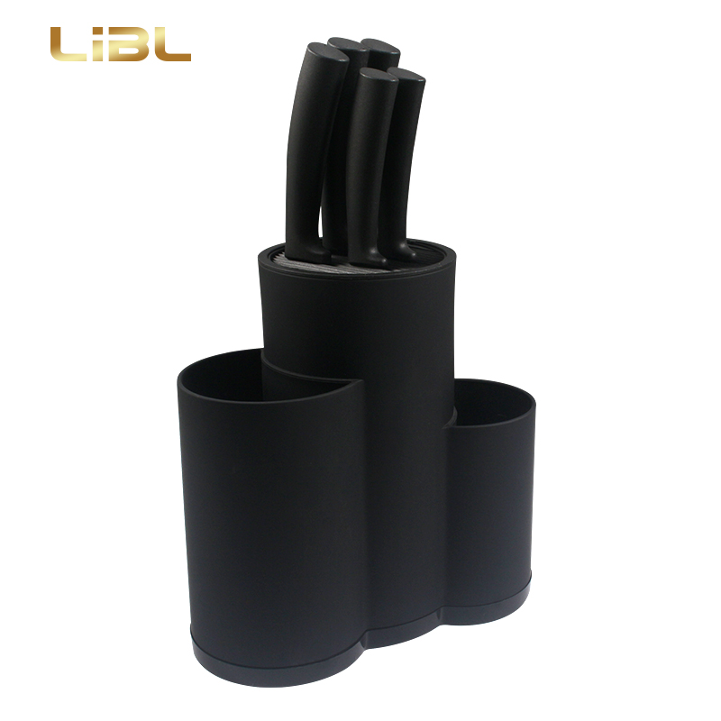 Non-stick coating knife set with 3 in 1 holder