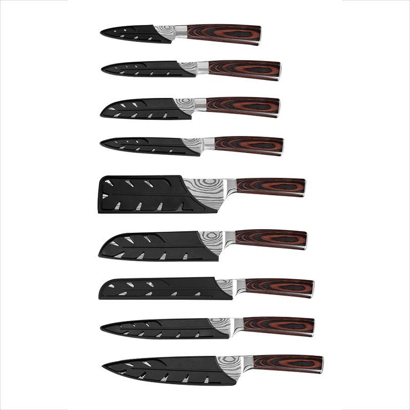 Damascus laser kitchen knives with  knife Sheath