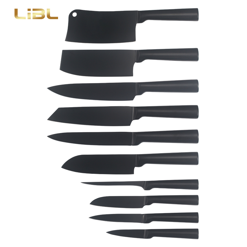 Stainless steel kitchen knives with non-stick coating