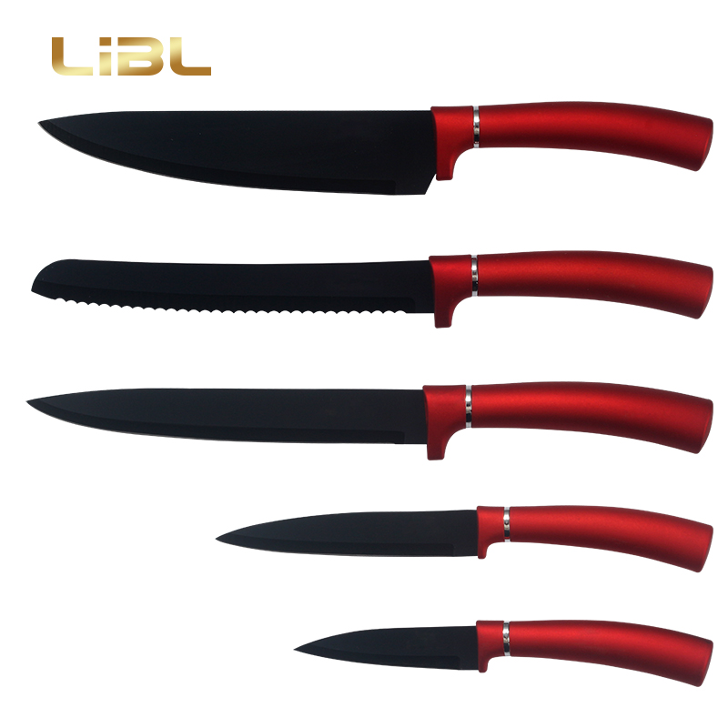 Non-stick coating knife with soft touch handle