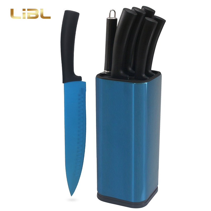 Blue Ti-Ni plating knife set