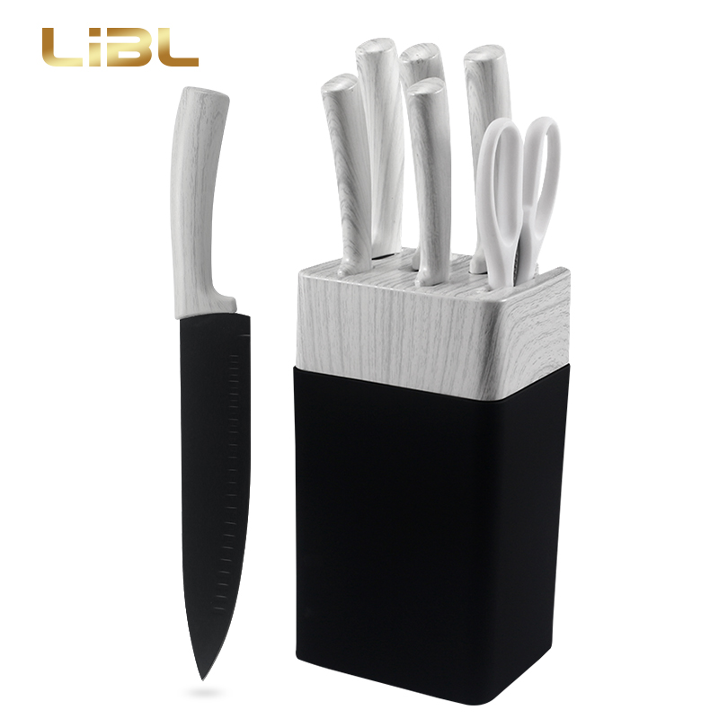 White wooden decal printing knife set