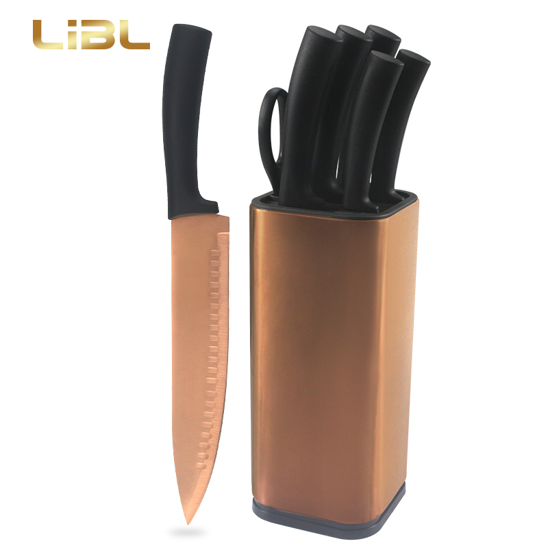 Rose gold Ti-Ni plating knife set