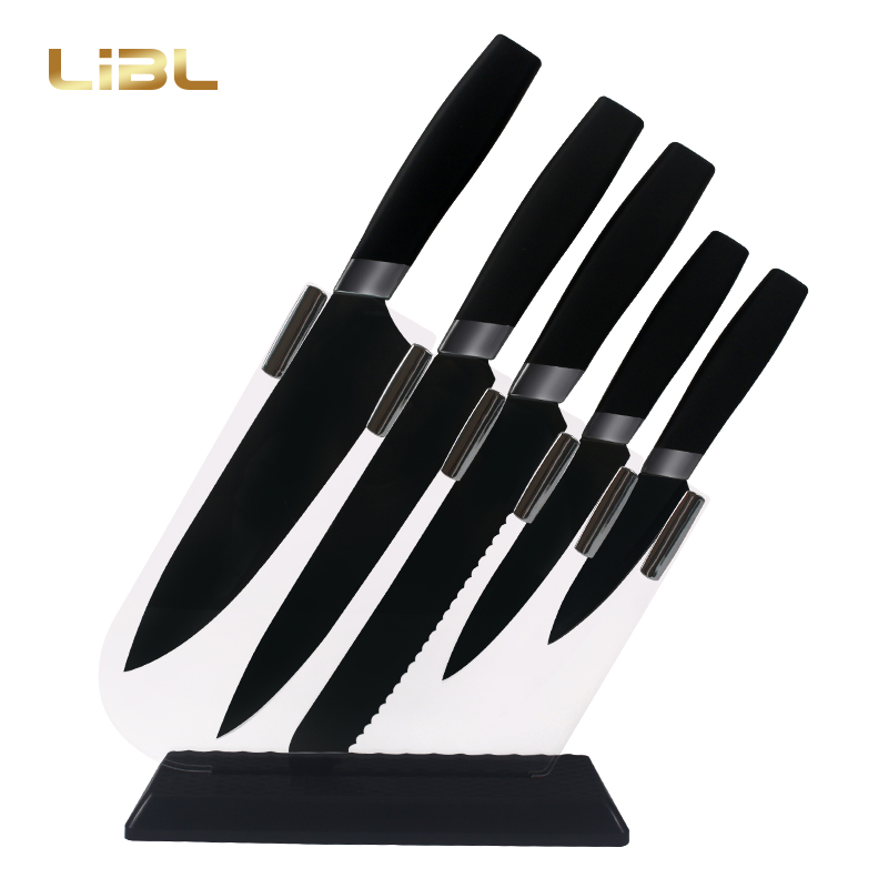 Knife set with arcylic holder