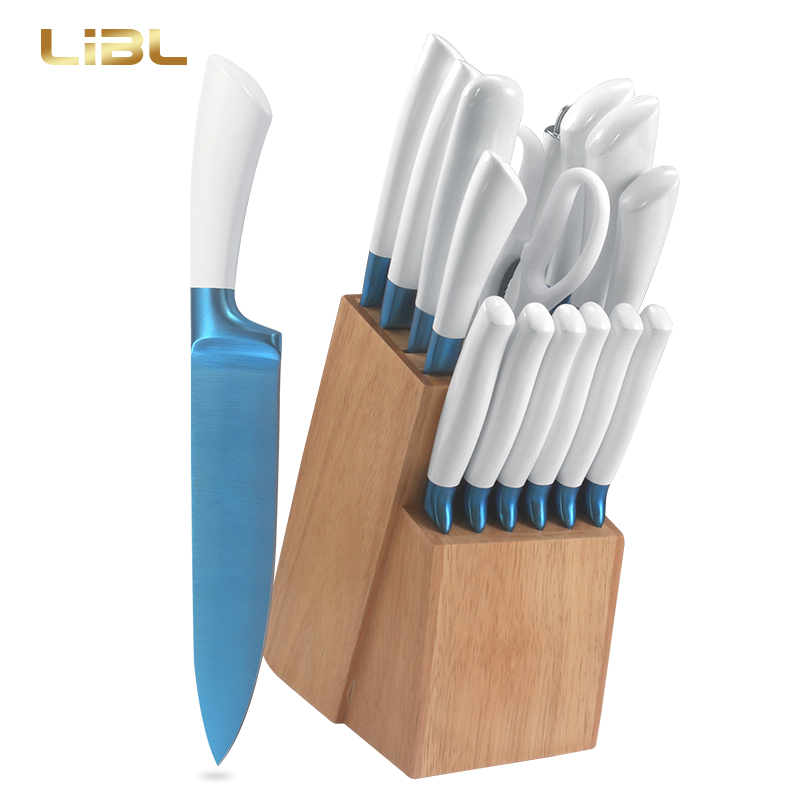 16pcs Knife set with blue Ti-Ni plating