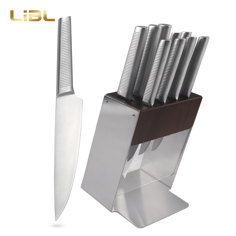 New design stainless steel knife set with block