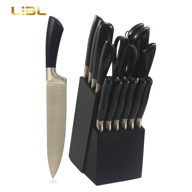 16pcs Knife set with champagne gold Ti-Ni plating