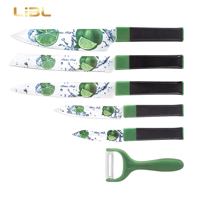 6pcs Knife set with transfer printing