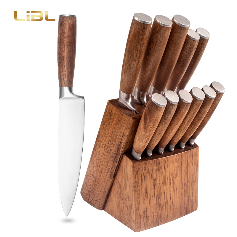 Knife set with Acacia wooden handle